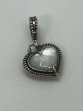 Relios 925 Sterling Double Sided Reversable Gemstone Heart Enhancer Pendant